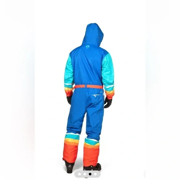 Tipsy Elves Ski Suit Mens Large Rise ‘n Ride Retro Snow Suit Brand Missing Belt - Picture 2 of 13
